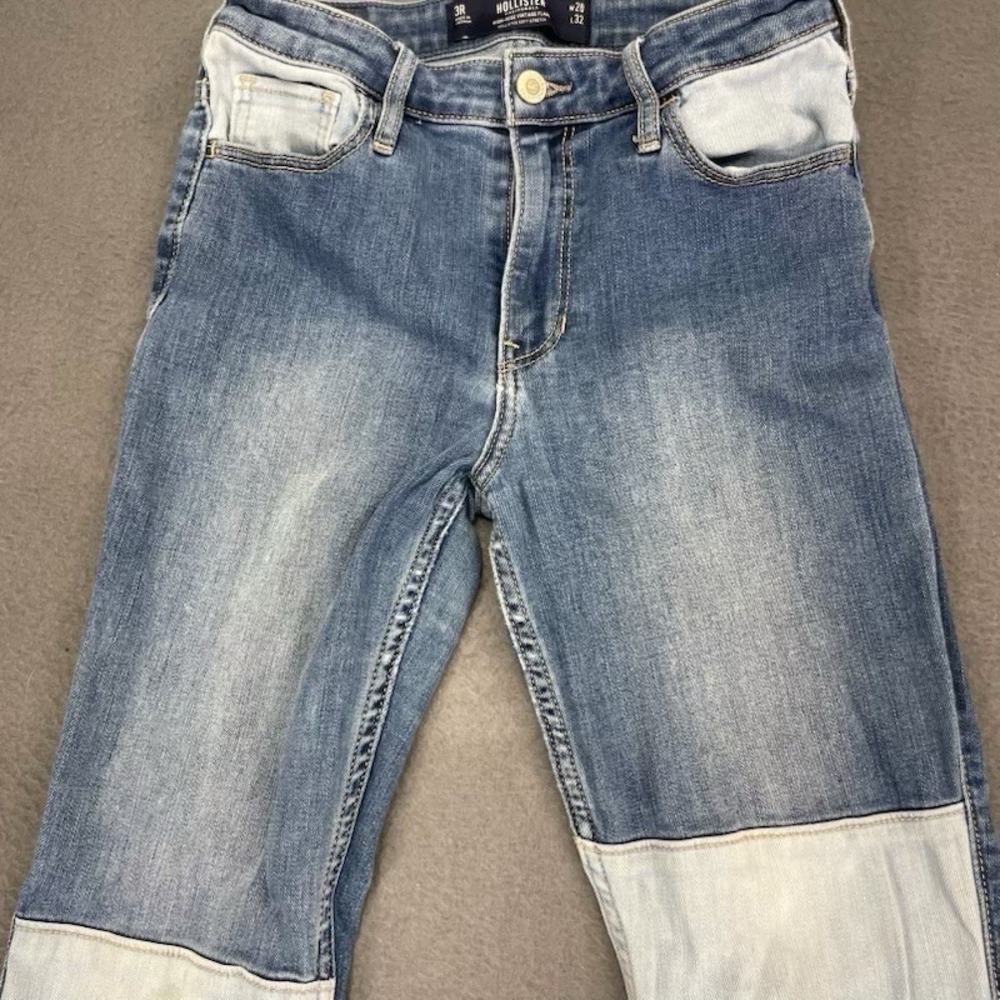 Hollister‎ High Rise Vintage Flare Junior Sz 3R (26x32) Color Block Patches Boho